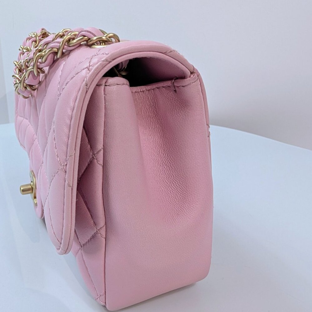 Chanel Light Pink Rose Mademoiselle Mini Rectangular Classic Flap Bag - Picture 7 of 16